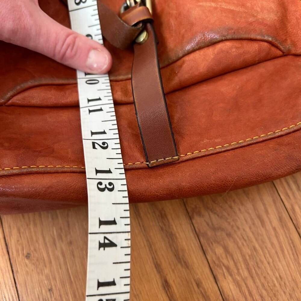 Leather Hobo Shoulder Bag - Rust Orange - Picture 11 of 11